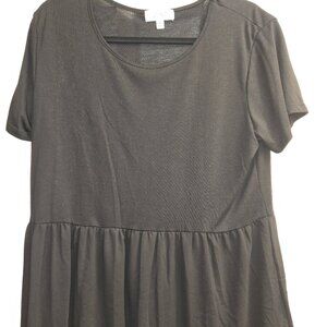 Black knit top with ruffled bottom